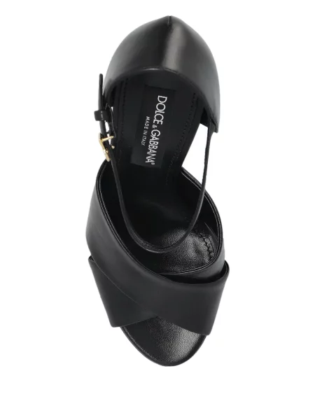 Sandale Dolce & Gabbana din piele cu platformă negru
