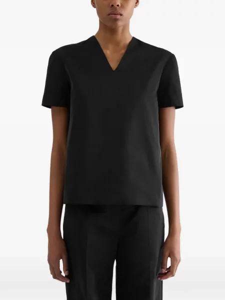 Tricou Jil Sander cu decolteu în V negru