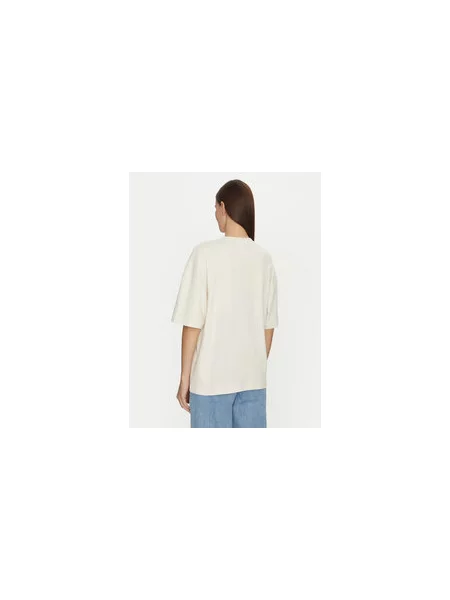 BOSS T-shirt Krem Relaxed Fit