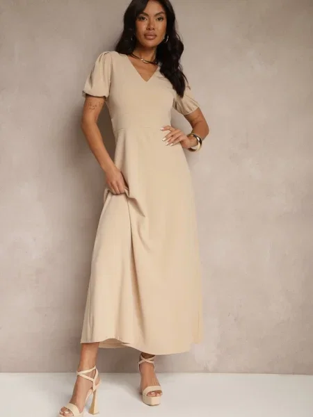 Rochie Efrusae deschis bej