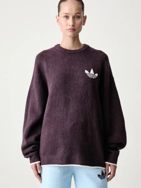 Adidas Originals пуловер дамски с добавена вълна Essentials виолетово