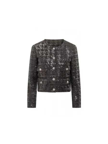 Krótka kurtka Michael Kors tweedowa czarna