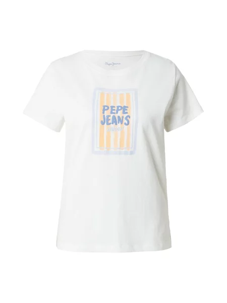 Pepe Jeans Tricou safir / albastru pastel / galben pastel alb