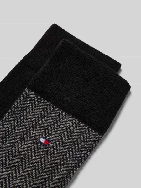 Skarpety długie z bawełny mieszanej w zestawie 2 szt. Tommy Hilfiger czarne