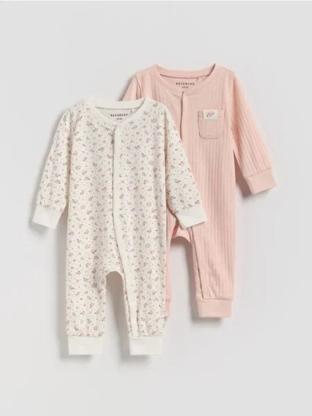 Reserved Set de 2 salopete din roz-pudră roz