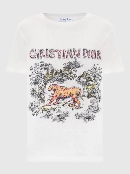 Футболка Christian Dior с принтом белая