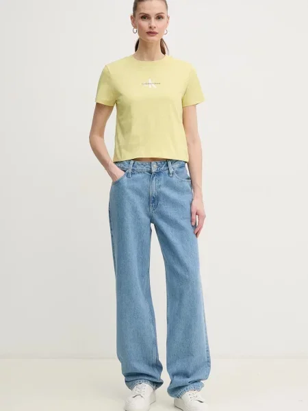 Majica Calvin Klein Jeans rumena