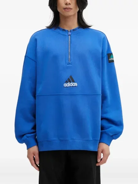 Ριγέ μισό φερμουάρ sneakers Adidas EQT σουέντ μαύρο