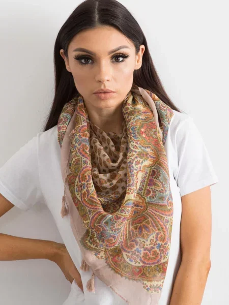 Fular Fashionhunters cu franjuri roz
