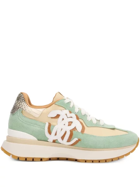 Sneakerși Roberto Cavalli din piele verde