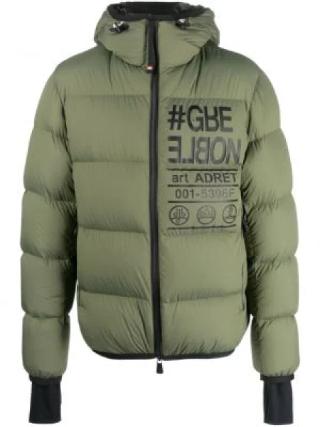 Geacă Moncler Grenoble cu glugă verde