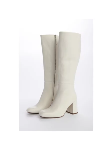 Buty do kostki Souliers Martinez skórzane białe