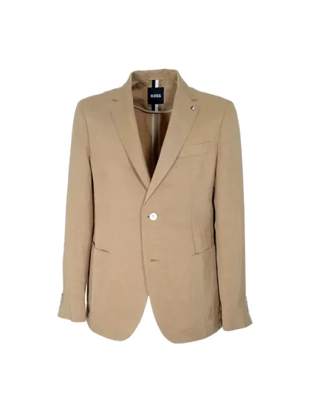 Lniana marynarka Hugo Boss elegancka beżowa