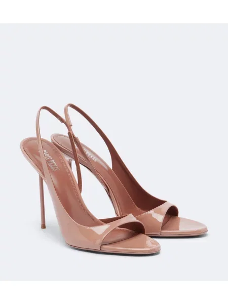 Sandale Paris Texas din piele de lac slingback roz