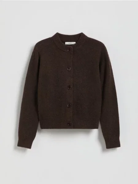 Reserved Кардиган з вовняної суміші пильно-коричневий коричневий