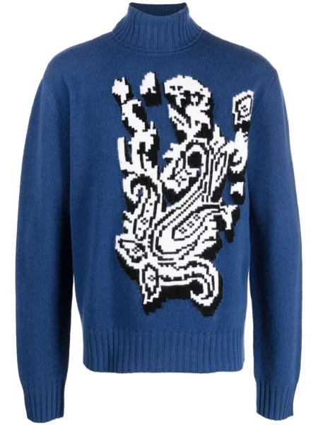 Sweter Etro z wzorem paisley niebieski