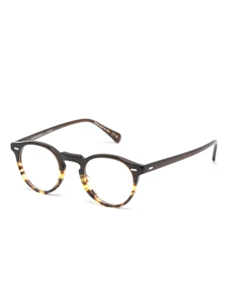 Apvalūs saulės akiniai Oliver Peoples ruda
