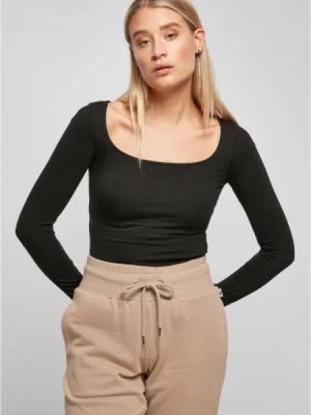 Боди Urban Classics с дълъг ръкав черно