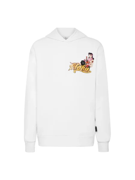 Bluza z kapturem Philipp Plein z kapturem biała