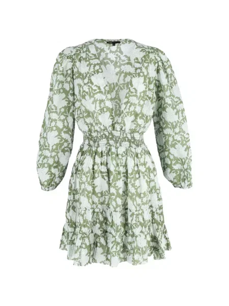 Rochie mini Maje cu model floral de costum verde