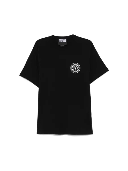 Koszulka Versace Jeans Couture z okrągłym dekoltem czarna
