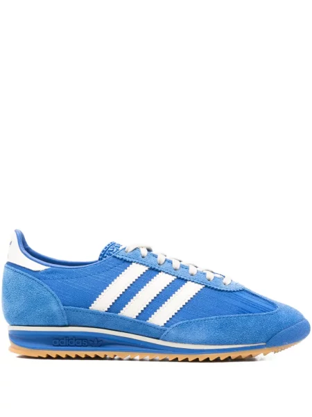 Sneakerși Adidas din piele cu dungi albastru