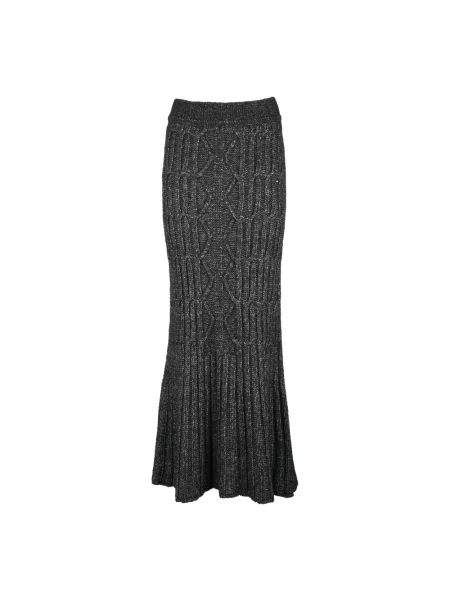 Długa spódnica maxi Alberta Ferretti wełniana czarna