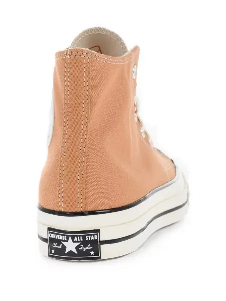 Top Converse cu platformă din canvas cu imagine alb