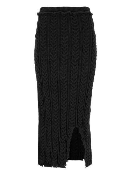 Fustă midi Laneus tricotate până la genunchi negru