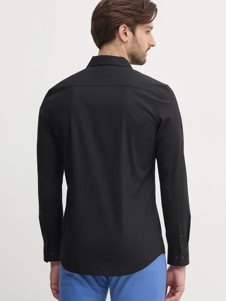 Košile Calvin Klein slim s klasickým límcem černá