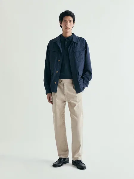 Scalpers Pantaloni cu dungă nisipiu