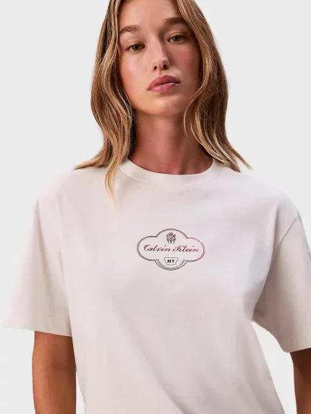 Футболка Calvin Klein Jeans з автографом біла