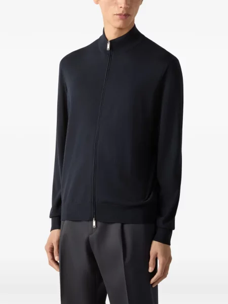 Vlněný kardigan Zegna modrý