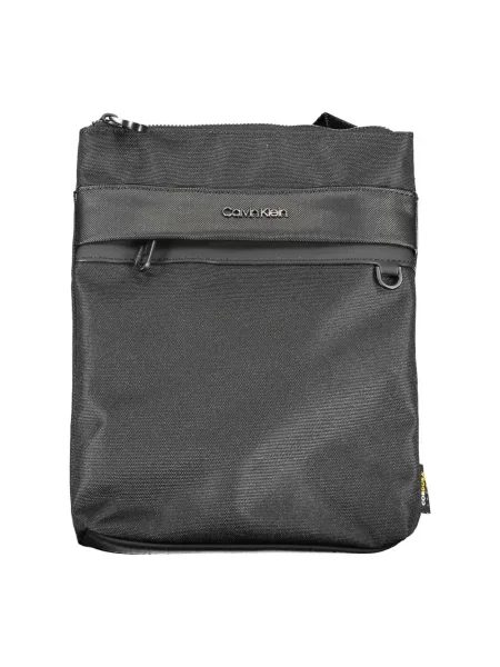 Lniana torba na ramię Calvin Klein czarna