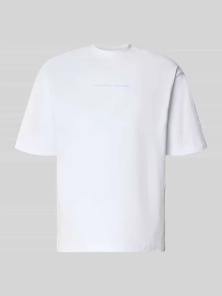 T-shirt o kroju relaxed fit z czystej bawełny model NORMAN' Selected Homme biała
