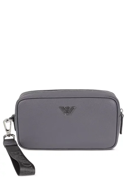 Geantă Emporio Armani cu autograf gri