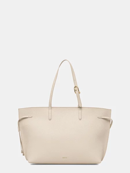 Furla kabelka typu shopper dámska kožená béžová