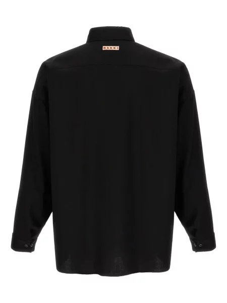 Vlněná košile Marni černá