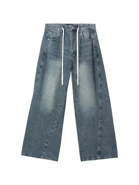 Mini blugi Mini Cream cu picior lat mini albastru