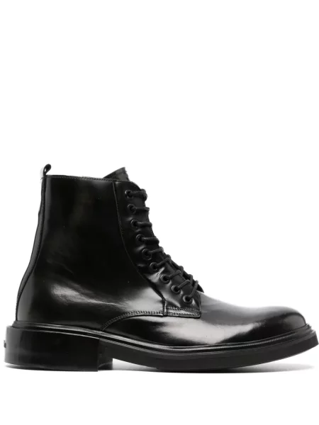 Botine Calvin Klein cu șireturi din piele negru