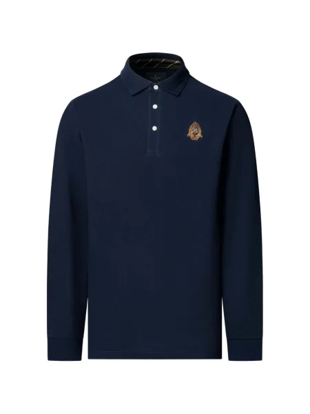 Lung tricou polo Hackett London albastru