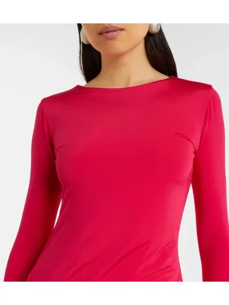 Rochie maxi Cala De La Cruz din jerseu roz