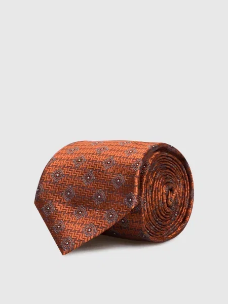 Шелковый галстук Brunello Cucinelli оранжевый