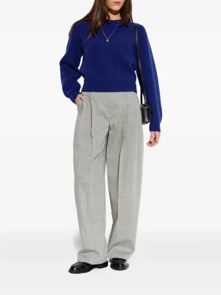 Pulover Jil Sander cu decolteu rotund albastru