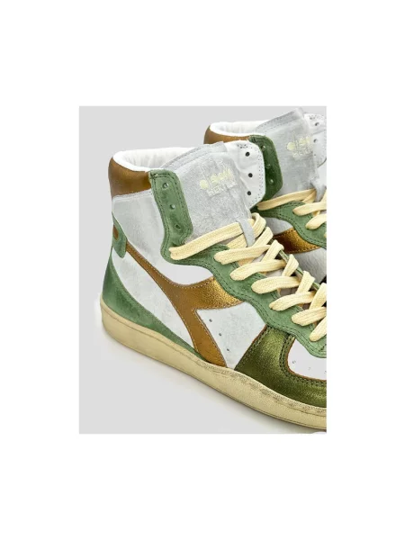 Sneakersy Diadora skórzane z przetarciami zielone