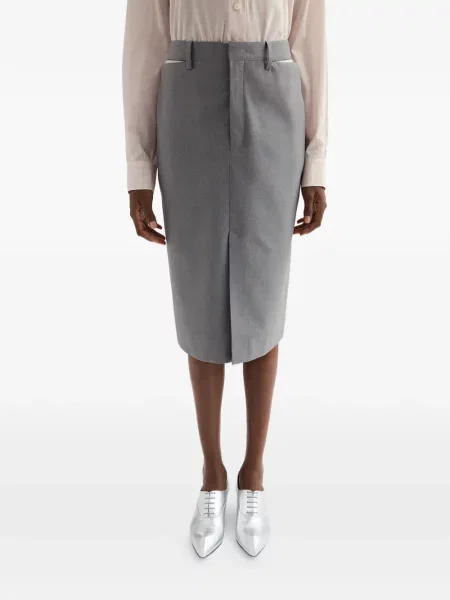 Fustă midi Jil Sander gri