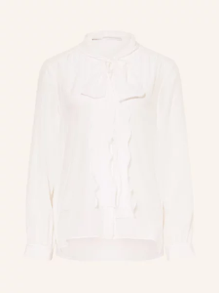 Herzen's Angelegenheit Bluzka Jedwabna Z Kokardą weiss biała