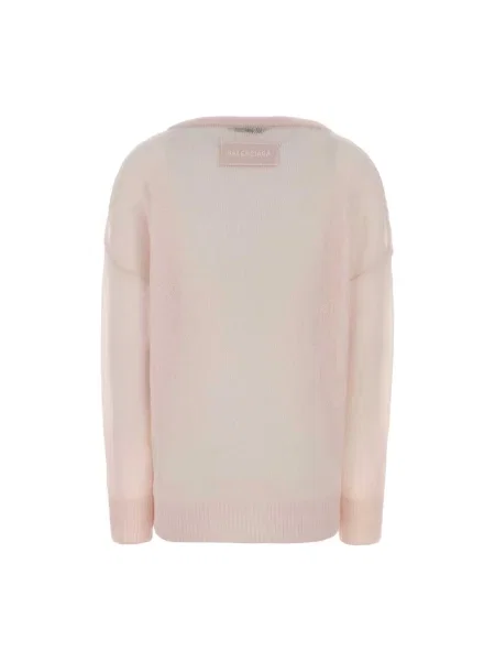 Lniany sweter Balenciaga różowy