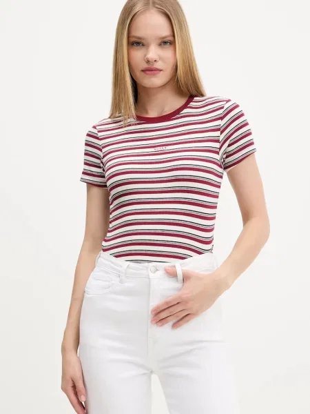Тениска Guess Jeans дамска бордо