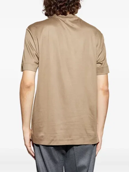 Tricou Emporio Armani din lyocell maro